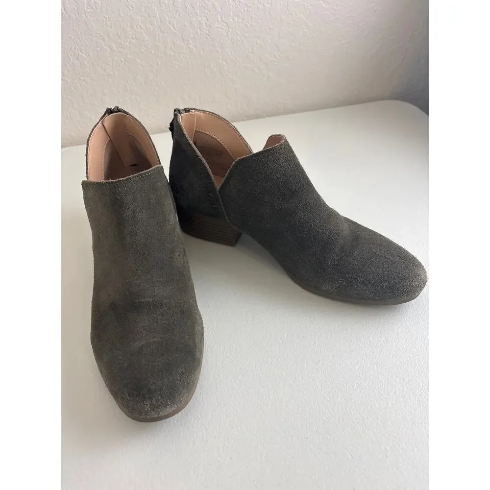 Kenneth Cole Reaction Oliver Green Suede Ankle Boots Size 8.5